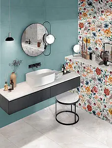 Azulejo de fundo, Cor amarelo,rosa,branco,azul céu, Cerâmica, 25x75 cm, Superfície mate