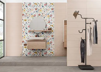 Background tile, Color yellow,pink,white,sky blue, Ceramics, 25x75 cm, Finish matte