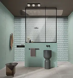 Azulejo de fundo, Cor verde, Cerâmica, 25x75 cm, Superfície mate