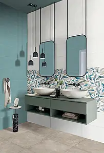 Azulejo de fundo, Cor branco, Cerâmica, 25x75 cm, Superfície mate