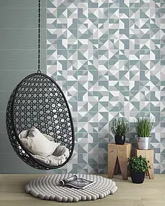 Background tile, Effect unicolor, Color green, Ceramics, 25x75 cm, Finish matte