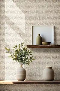 Mosaic effect tiles, Effect other stones, Color beige, Ceramics, 33.3x100 cm, Finish matte