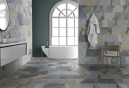 Background tile, Effect stone,other stones, Color grey,sky blue, Glazed porcelain stoneware, 30x60 cm, Finish antislip