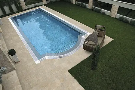 Background tile, Effect stone, Color beige, Glazed porcelain stoneware, 40x80 cm, Finish antislip