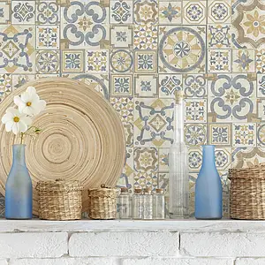 Background tile, Color multicolor, Style patchwork, Unglazed porcelain stoneware, 30x60 cm, Finish matte