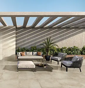 Background tile, Effect concrete, Color beige, Glazed porcelain stoneware, 90x90 cm, Finish antislip