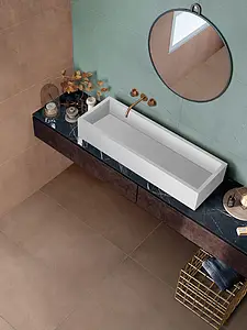 Background tile, Effect concrete, Color orange, Glazed porcelain stoneware, 60x120 cm, Finish matte