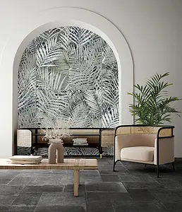 Background tile, Color green,grey, Glazed porcelain stoneware, 60x120 cm, Finish matte