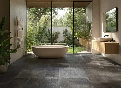 Background tile, Effect other stones, Color grey,black, Unglazed porcelain stoneware, 60x60 cm, Finish matte