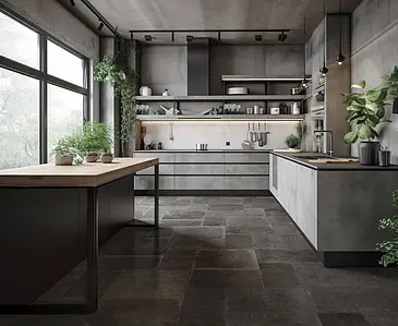 Background tile, Effect other stones, Color grey,black, Glazed porcelain stoneware, 60x60 cm, Finish matte