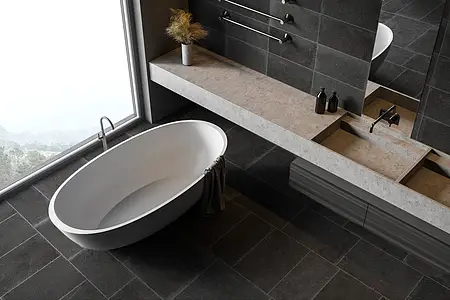 Background tile, Effect other stones, Color grey,black, Glazed porcelain stoneware, 60x60 cm, Finish matte