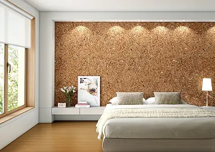 Background tile, Color beige,brown, Cork, 30x30 cm, Finish matte