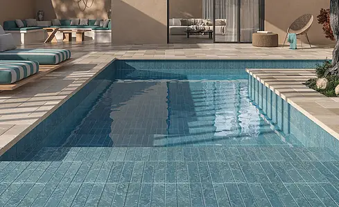 Background tile, Color navy blue, Glazed porcelain stoneware, 6x25 cm, Finish glossy