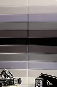 Optik unicolor, Farbe graue, Stil metro, Hintergrundfliesen, Keramik, 7.5x30 cm, Oberfläche glänzende