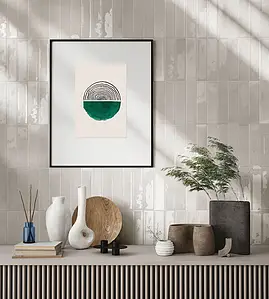 Background tile, Effect unicolor, Color white, Glazed porcelain stoneware, 6x25 cm, Finish glossy