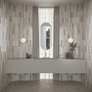 Background tile, Color beige, Glazed porcelain stoneware, 6x25 cm, Finish glossy