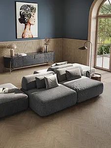 Background tile, Effect wood, Color brown, Glazed porcelain stoneware, 3.8x38 cm, Finish antislip