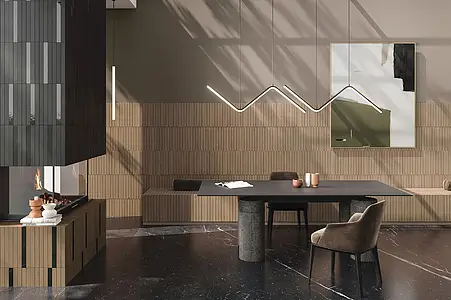 Background tile, Effect wood, Color brown, Glazed porcelain stoneware, 3.8x38 cm, Finish antislip