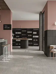 Background tile, Effect wood, Color grey, Glazed porcelain stoneware, 3.8x38 cm, Finish antislip