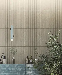 Background tile, Effect wood, Color beige, Glazed porcelain stoneware, 3.8x38 cm, Finish antislip