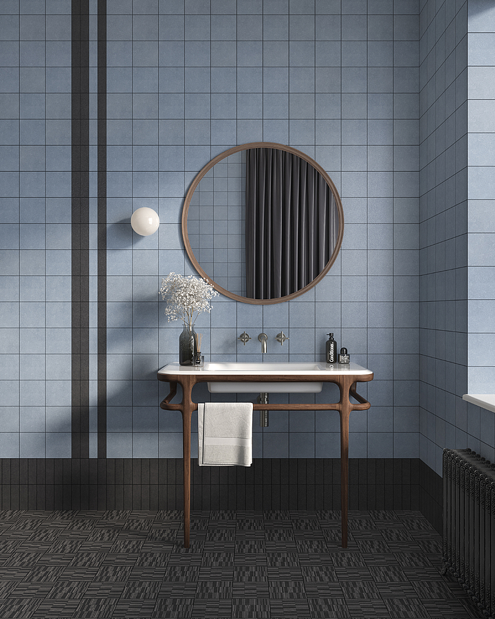 Sky blue tiles 15x15 (Italy). Reviews. Samples to Canada in 48h