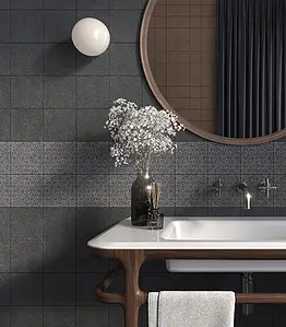 Background tile, Effect unicolor, Color black, Glazed porcelain stoneware, 15x15 cm, Finish semi-gloss