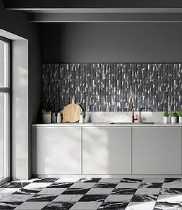 Background tile, Effect statuario, Color white, Glazed porcelain stoneware, 25x25 cm, Finish antislip