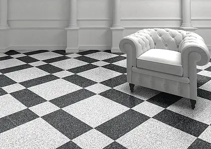 Background tile, Effect terrazzo, Color grey, Glazed porcelain stoneware, 25x25 cm, Finish antislip