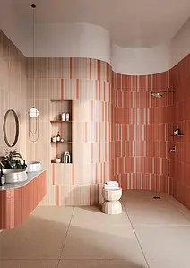 Background tile, Effect unicolor, Color orange, Glazed porcelain stoneware, 3.8x38 cm, Finish antislip