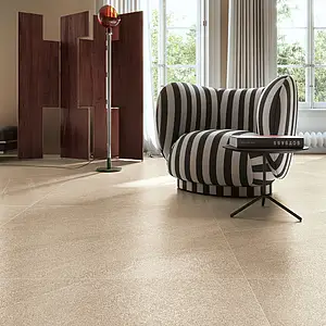 Grundflise, Effekt andre sten, Farve beige, Glaseret porcelænsstentøj, 120x120 cm, Overflade skridsikker