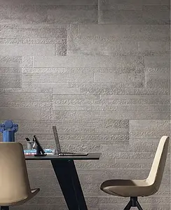 Mosaic effect tiles, Effect concrete, Color grey, Glazed porcelain stoneware, 30x120 cm, Finish antislip