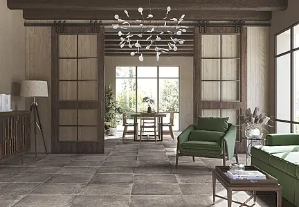 Background tile, Effect concrete, Color brown, Glazed porcelain stoneware, 80x80 cm, Finish antislip