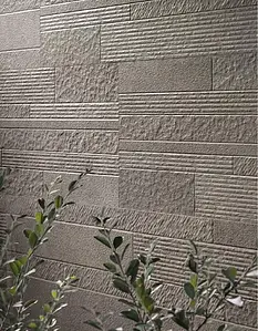 Mosaic effect tiles, Effect concrete, Color brown, Glazed porcelain stoneware, 30x120 cm, Finish antislip