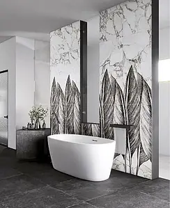 Background tile, Effect concrete, Color black, Glazed porcelain stoneware, 80x80 cm, Finish antislip