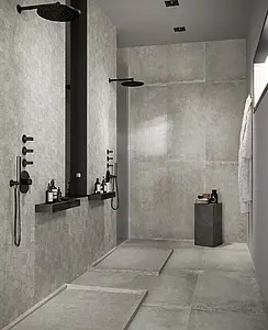 Background tile, Effect concrete, Color grey, Glazed porcelain stoneware, 60x120 cm, Finish antislip