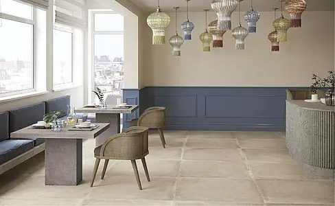 Background tile, Effect concrete, Color beige, Glazed porcelain stoneware, 100x100 cm, Finish antislip