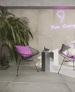 Background tile, Effect concrete, Color grey, Glazed porcelain stoneware, 60x120 cm, Finish antislip