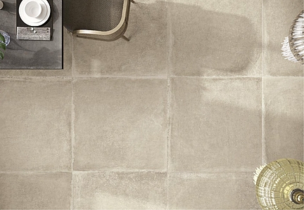 Background tile, Effect concrete, Color beige, Glazed porcelain stoneware, 100x100 cm, Finish antislip