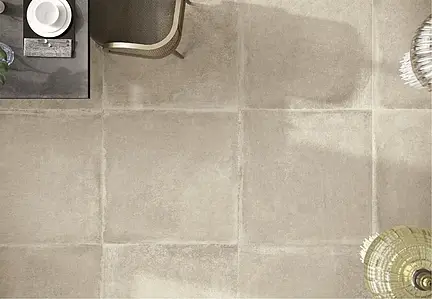 Background tile, Effect concrete, Color beige, Glazed porcelain stoneware, 100x100 cm, Finish antislip