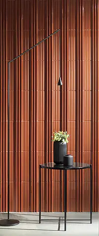 Background tile, Effect unicolor, Color orange, Ceramics, 7.5x30 cm, Finish glossy