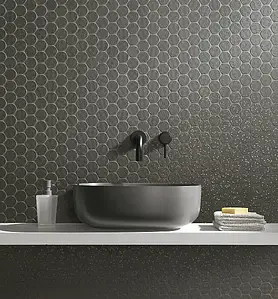 Mosaic tile, Color grey, Style designer, Ceramics, 26.3x27.1 cm, Finish glossy