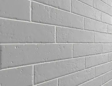 Background tile, Effect brick,unicolor, Color grey, Glazed porcelain stoneware, 4.5x23 cm, Finish matte