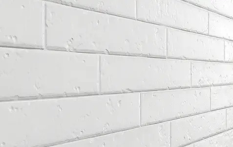 Background tile, Effect brick,unicolor, Color white, Glazed porcelain stoneware, 4.5x23 cm, Finish matte