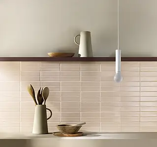 Mosaikeffektfliser, Effekt ensfarvet, Farve beige,lyserød, Stil designer, Keramik, 7.5x30 cm, Overflade mat