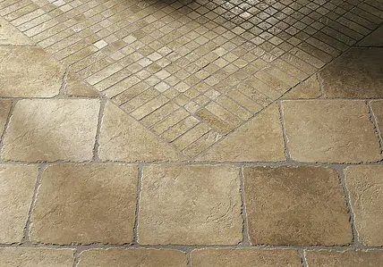Mosaic tile, Effect stone, Color brown, Glazed porcelain stoneware, 16.3x32.7 cm, Finish matte
