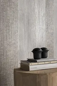 Decoro, Effetto legno, Colore grigio, Gres porcellanato smaltato, 20x120 cm, Superficie opaca