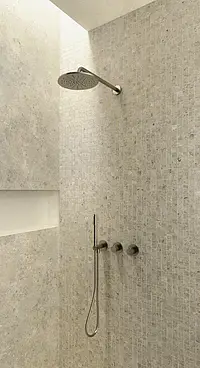 Mosaic tile, Effect other stones, Color beige, Glazed porcelain stoneware, 29.8x29.8 cm, Finish antislip