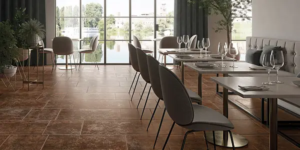Background tile, Effect concrete, Color brown, Glazed porcelain stoneware, 48x96 cm, Finish matte