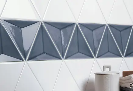 Background tile, Effect unicolor, Color white, Ceramics, 12.9x14.8 cm, Finish glossy