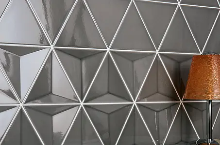Piastrella di fondo, Effetto unicolore, Colore grigio, Ceramica, 12.9x14.8 cm, Superficie lucida